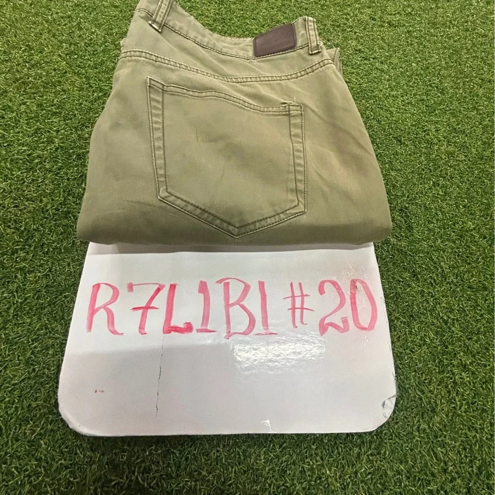 Peter Millar Mens 35 Olive Green Five Pocket Straight Leg Pants Casual Trousers